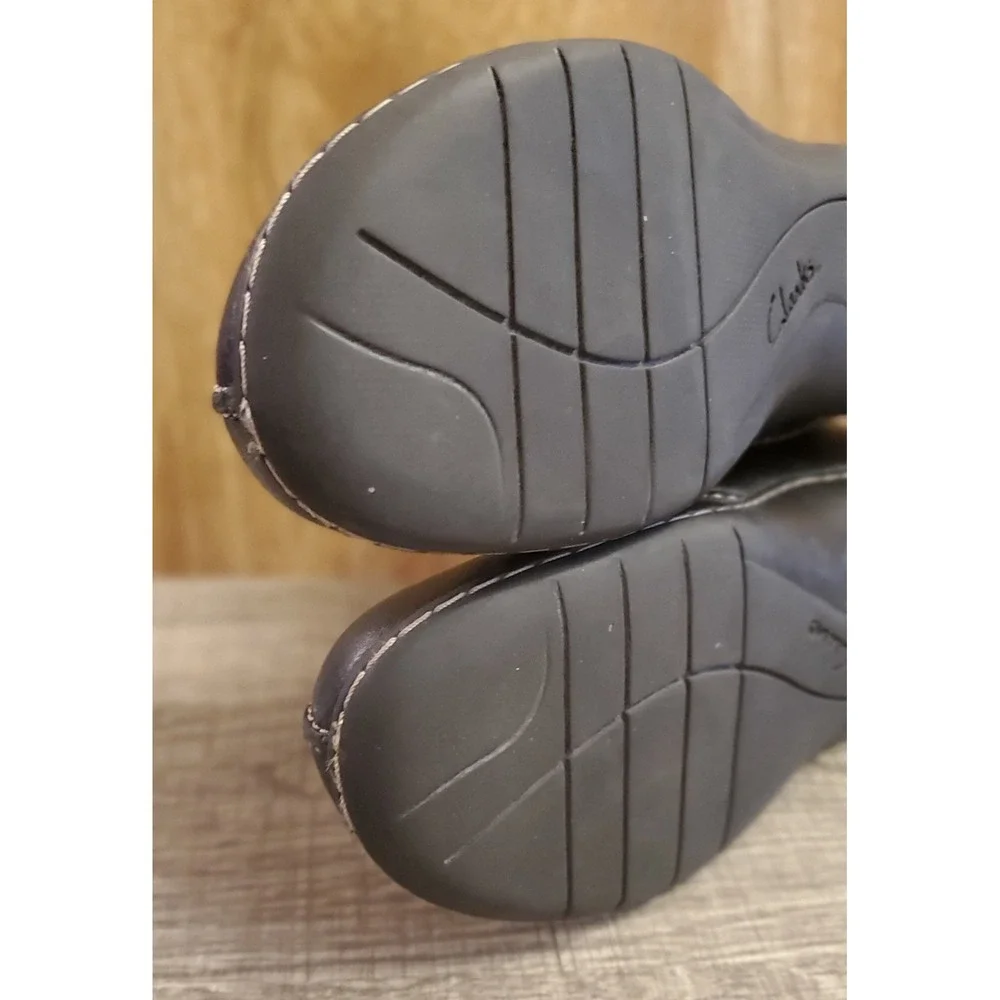Clarks Bendables Leather Lace‎ Up Shoes Women's Size 6.5 Black
